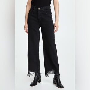 DL1961 Hepburn Wide Leg High Rise Jeans - Vintage Black. Size 30